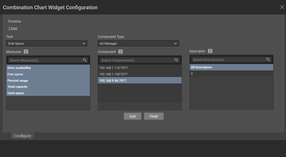 Configuring Combination Chart Widget