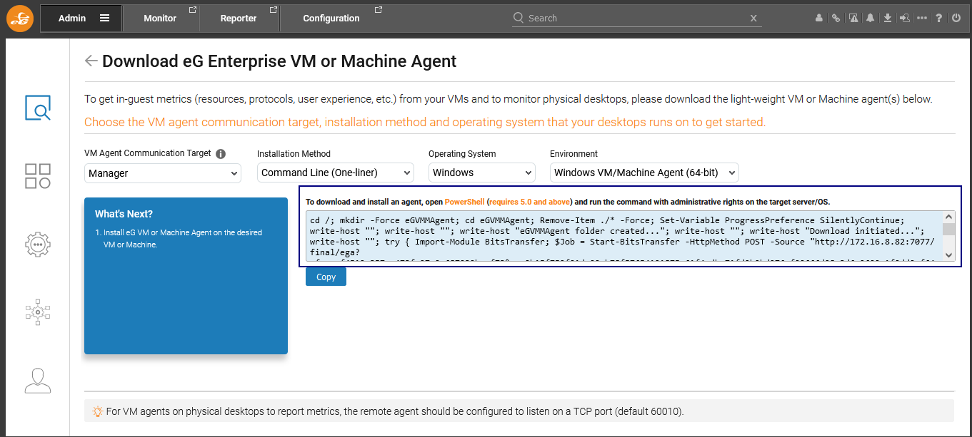 Installing VM agent on Windows desktop