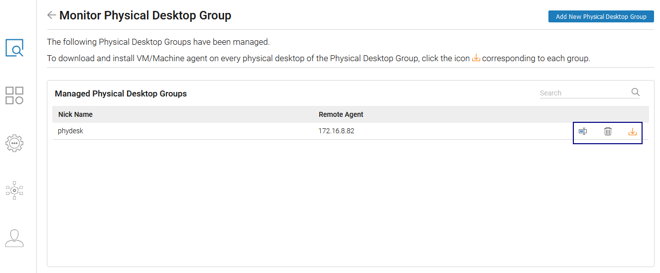 Newly managed Physical Desktop Group Component