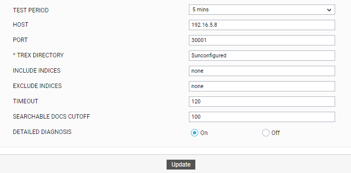 Configuring Tests for SAP TREX Server