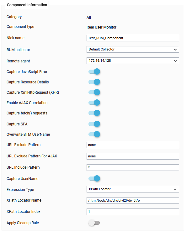 Adding Real User Monitor