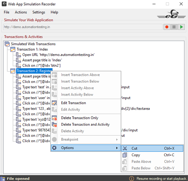 Option to Cut Transaction