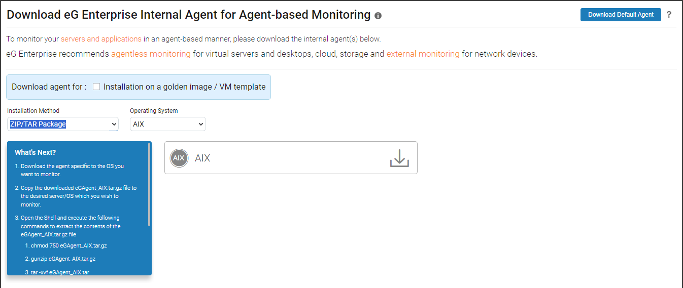 Choosing Installation Method for Agent Installation on AIX